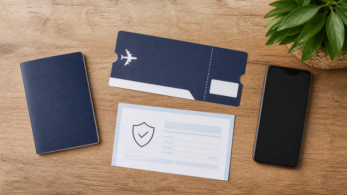Passeport et documents préparés avant un voyage